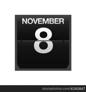 Illustration with a counter calendar november 8.