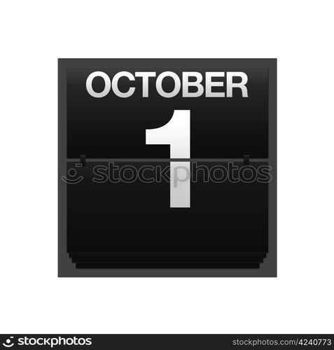 Illustration with a counter calendar October 1.