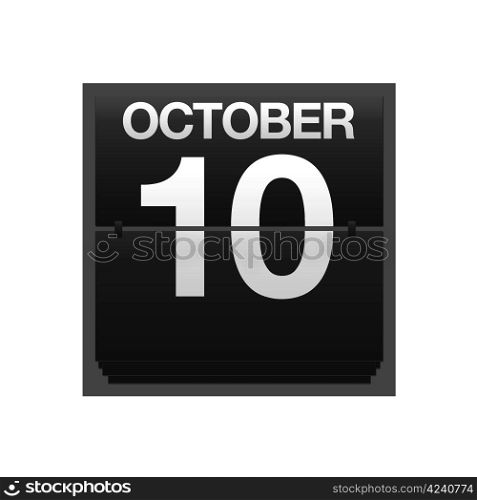 Illustration with a counter calendar October 10.