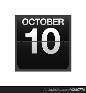Illustration with a counter calendar October 10.