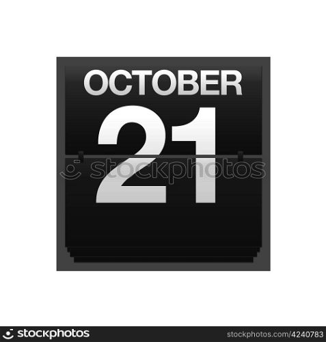 Illustration with a counter calendar October 21.