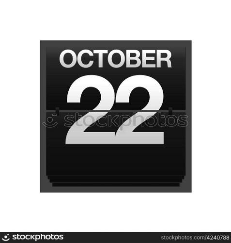 Illustration with a counter calendar October 22.