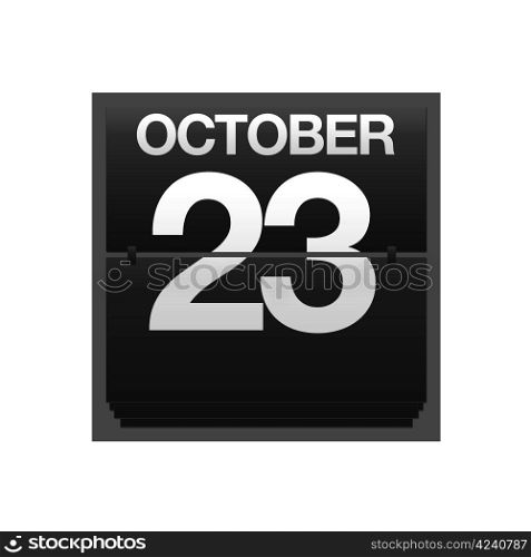 Illustration with a counter calendar October 23.