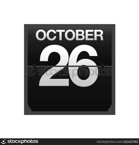 Illustration with a counter calendar October 26.