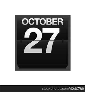 Illustration with a counter calendar October 27.