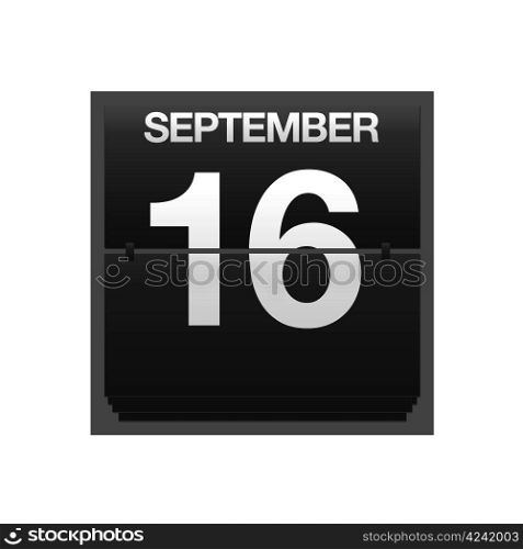 Illustration with a counter calendar september 16.