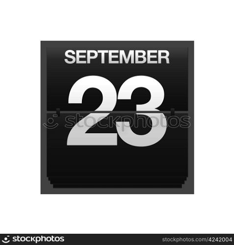 Illustration with a counter calendar september 23.