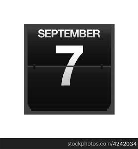 Illustration with a counter calendar september 7.