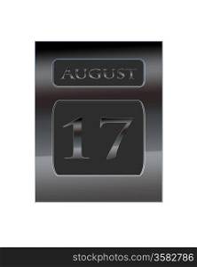 Illustration with a metal calendar August 17.