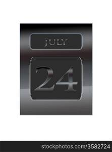 Illustration with a metal calendar July 24.