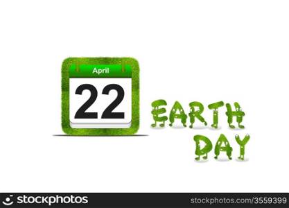 Illustration with a nature calendar and Earth day.