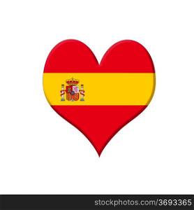 Illustration with a Spain heart on white background.