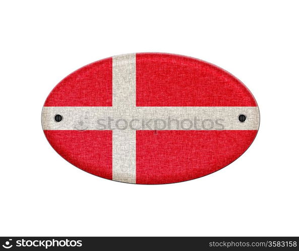 Illustration with a wooden sign of Denmark.