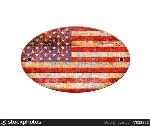 Illustration with a wooden sign of USA.