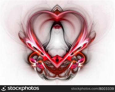Illustration with abstract flying hearts for Valentine&amp;#39;s day.