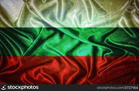 Illustration with an old vintage flag of Bulgaria.