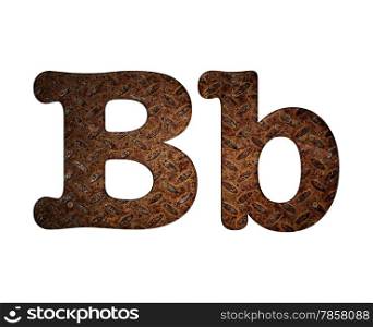 Illustration with B letter in rusty metal.