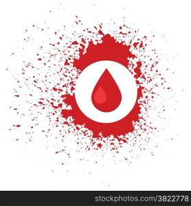 illustration with blood icon on white background