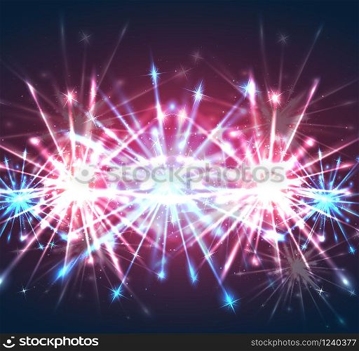 Illustration with bright holiday fireworks. Vector element for your creativity. Illustration with bright holiday fireworks. Vector element for y
