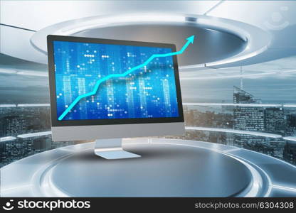 Illustration with business charts - 3d rendering