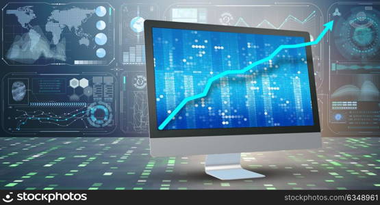 Illustration with business charts - 3d rendering