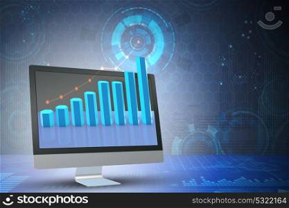 Illustration with business charts - 3d rendering. The illustration with business charts - 3d rendering