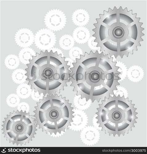 illustration with gears symbol on a gray background for your design