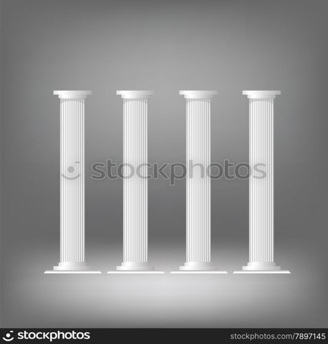 illustration with greek columns on dark background