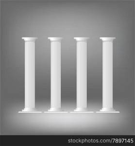 illustration with greek columns on dark background