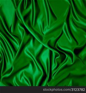 Illustration with green silk cloth with folds.