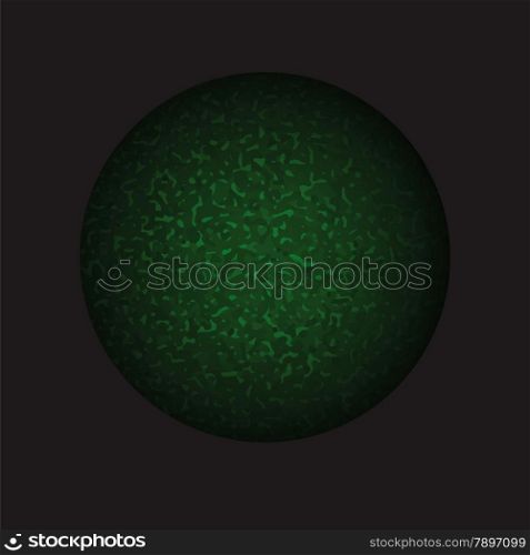 illustration with green sphere on dark background