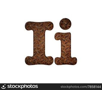 Illustration with i letter in rusty metal.