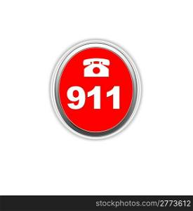 Illustration with sign 911 phone emergency isolated.