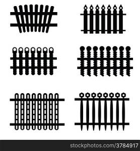 illustration with silhouettes of fences on a white background for your design