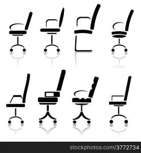 illustration with silhouettes of office chairsl for your design