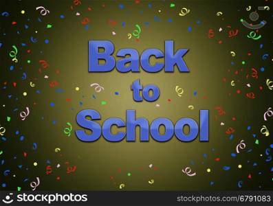 Illustration with the phrase, Back to School. 3D rendering