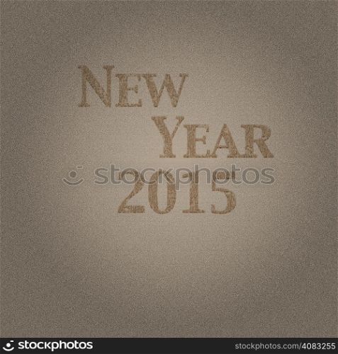 Illustration with wood effect and New year 2015.