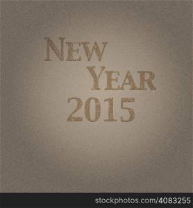 Illustration with wood effect and New year 2015.