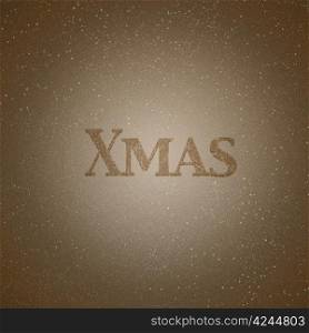Illustration with wood effect and Xmas word.