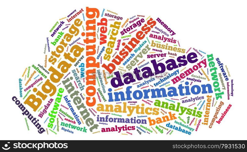 Illustration with word cloud on Big data