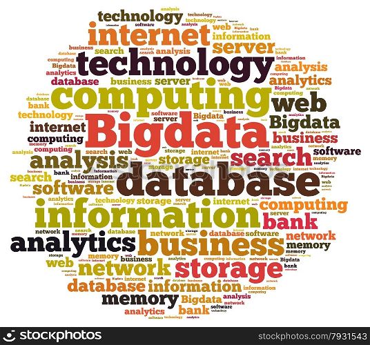 Illustration with word cloud on Big data