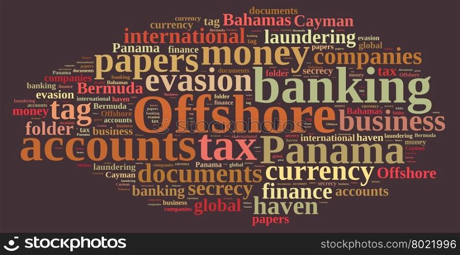 Illustration with word cloud on Offshore Companies.