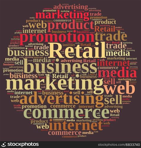 Illustration with word cloud with the word Retail.