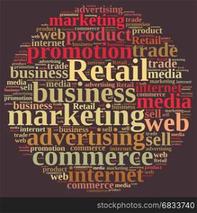 Illustration with word cloud with the word Retail.