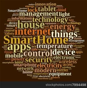 Illustration with word cloud with the word Smarthome.