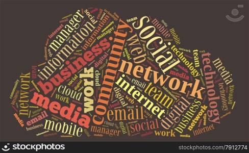 Illustration word cloud about social networks sites