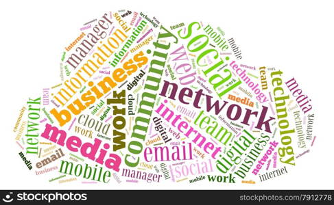 Illustration word cloud about social networks sites