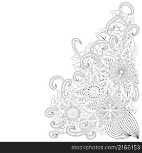 illustration zentangl. Flower frame. Coloring book. Antistress for adults and children. The work was done in manual mode. Black and white. illustration zentangl. Flower frame. Coloring book. Antistress for adults and children. The work was done in manual mode. Black and white.