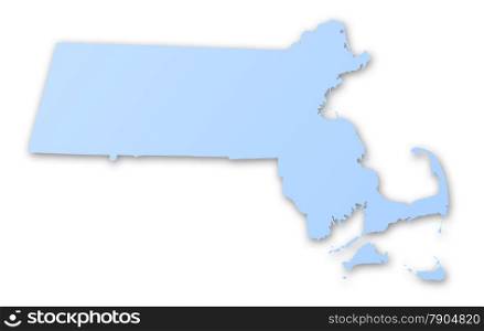 Illustrationof a map of the State of Massachusetts, USA