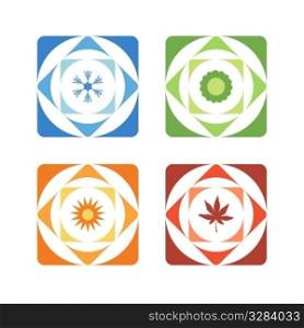 illustrtion of set of vector icons of elements of earth